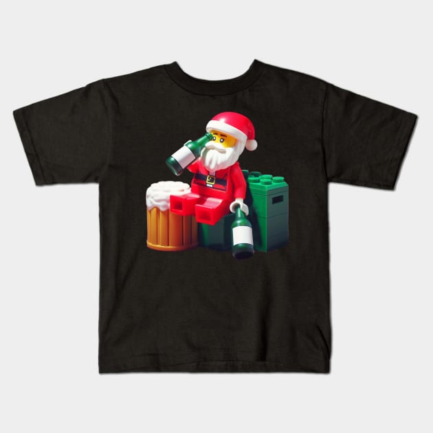 Santa Lego Claus Kids T-Shirt by HSPtees